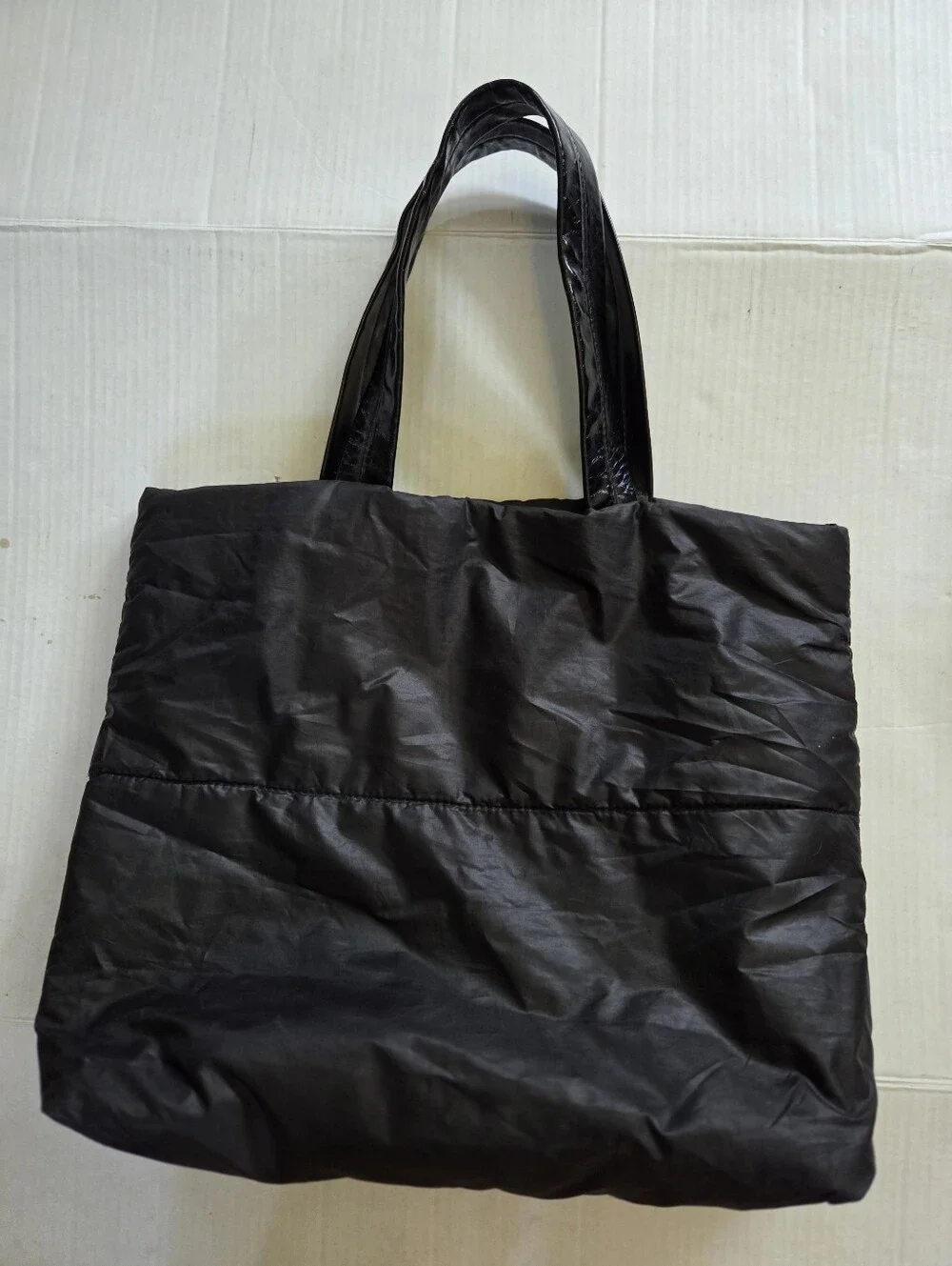 Calvin Klein Black Quilted Logo Tote Bag